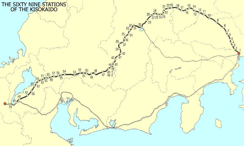 Map of the Kisokaido Road